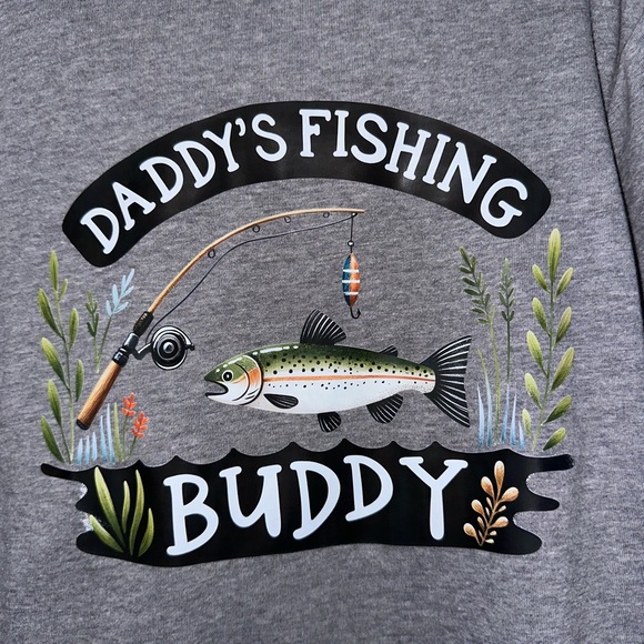 NEW Handcrafted Daddy’s Fishing Buddy Shirt - Picture 2 of 3